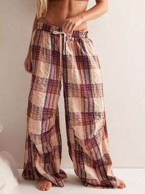 Free People Find the Time Lounge Pants - Peach Combo - NWOT